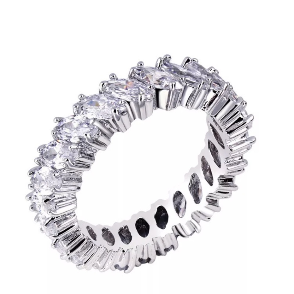 Marquise Cut White Crystal Ring